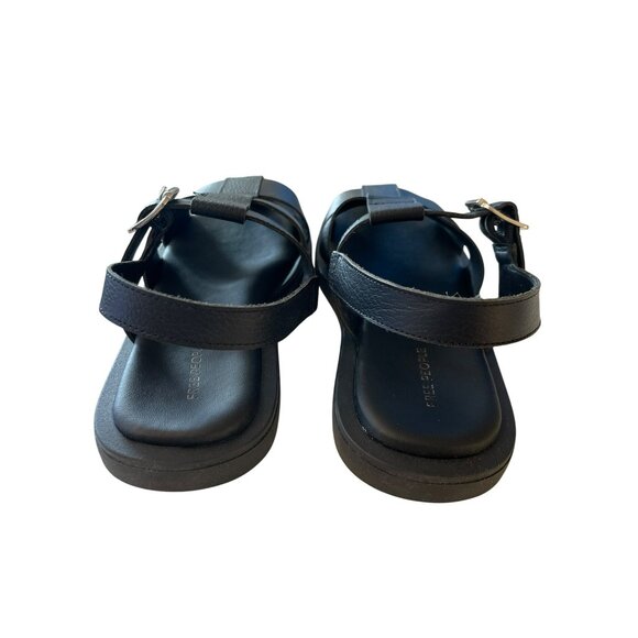 Free People Flora Black Leather Fisherman Sandals Size 11 NEW - Picture 5 of 8